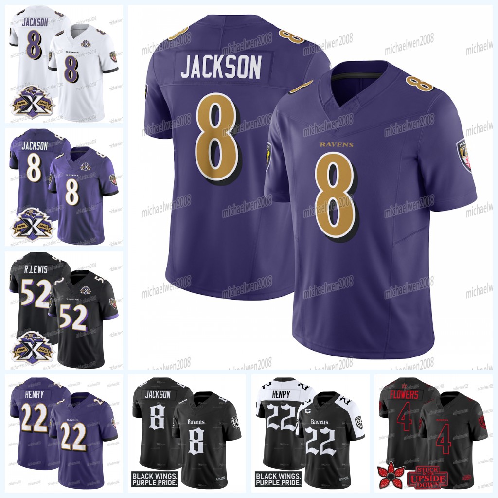 Lamar Jackson Raven 2025 Stranger Things Edition Football Jerseys Derrick Henry Zay Flowers Justin Tucker Mark Andrews Beckham Jr. Marlon Humphrey