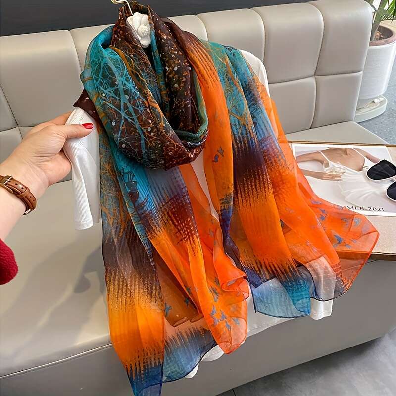 Scarf For Women In Spring And Autumn, Thin, Versatile, Soft, Long, Elegant, Summer Seaside Sunscreen, Beach Scarf, Shawl - Perfect Gift