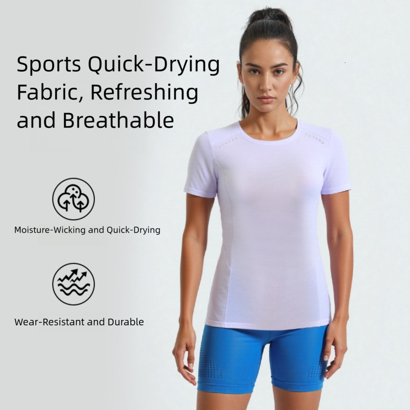 New designer shirt Sports T-Shirt for Women Summer Yoga Fitness Wear Casual Running Ladies Short Sleeve Breathable Quick-Dry free shipping