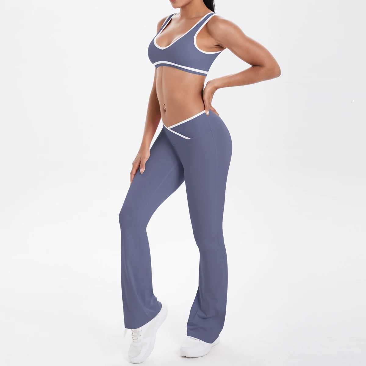 Woman Yoga Set Sports Bra Fitness Pants High Waisted Push Up Solid Color Sports Leggings Running Cycling Gym Push Up Yoga PantsT251212-image-1088150127