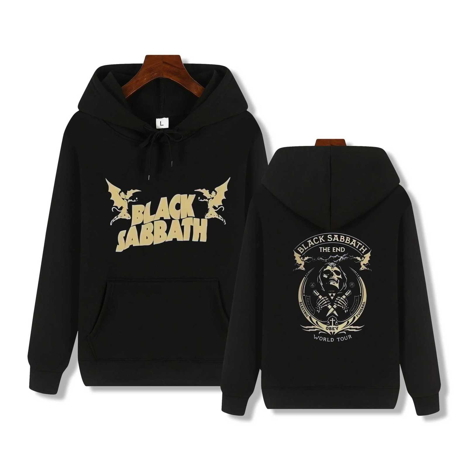 New autumn and winter mens hooded sweatshirt double pocket drawstring womens pullover fashion print W251211
