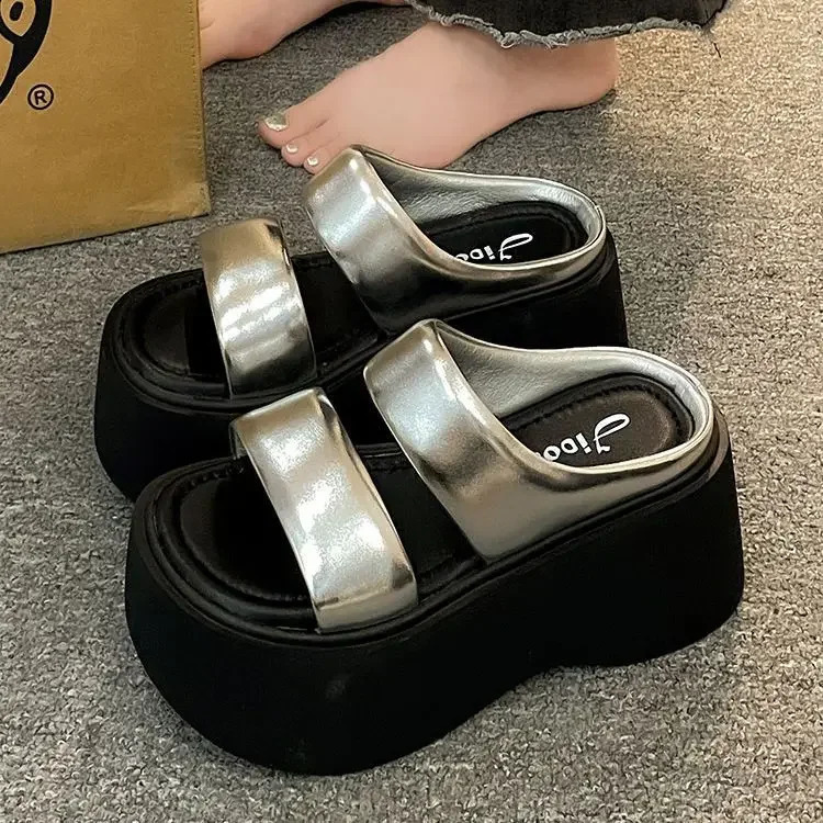 Pantofole con plateau Abbigliamento estivo da donna Stile moda Aumenta sandali Casual Tutto Muffin Infradito Scarpe da spiaggia 251209