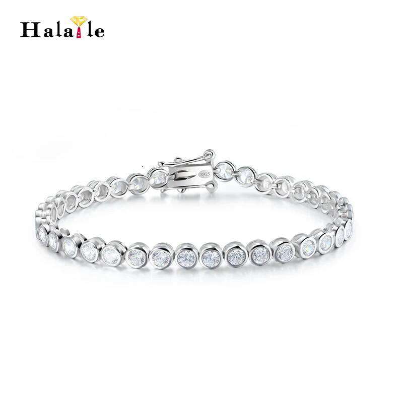 Halaile D Color Full Moissanite S925 Sterling Silver Sparkling Bubble Tennis Bracelet Fine Jewelry Women's Trendy Gift