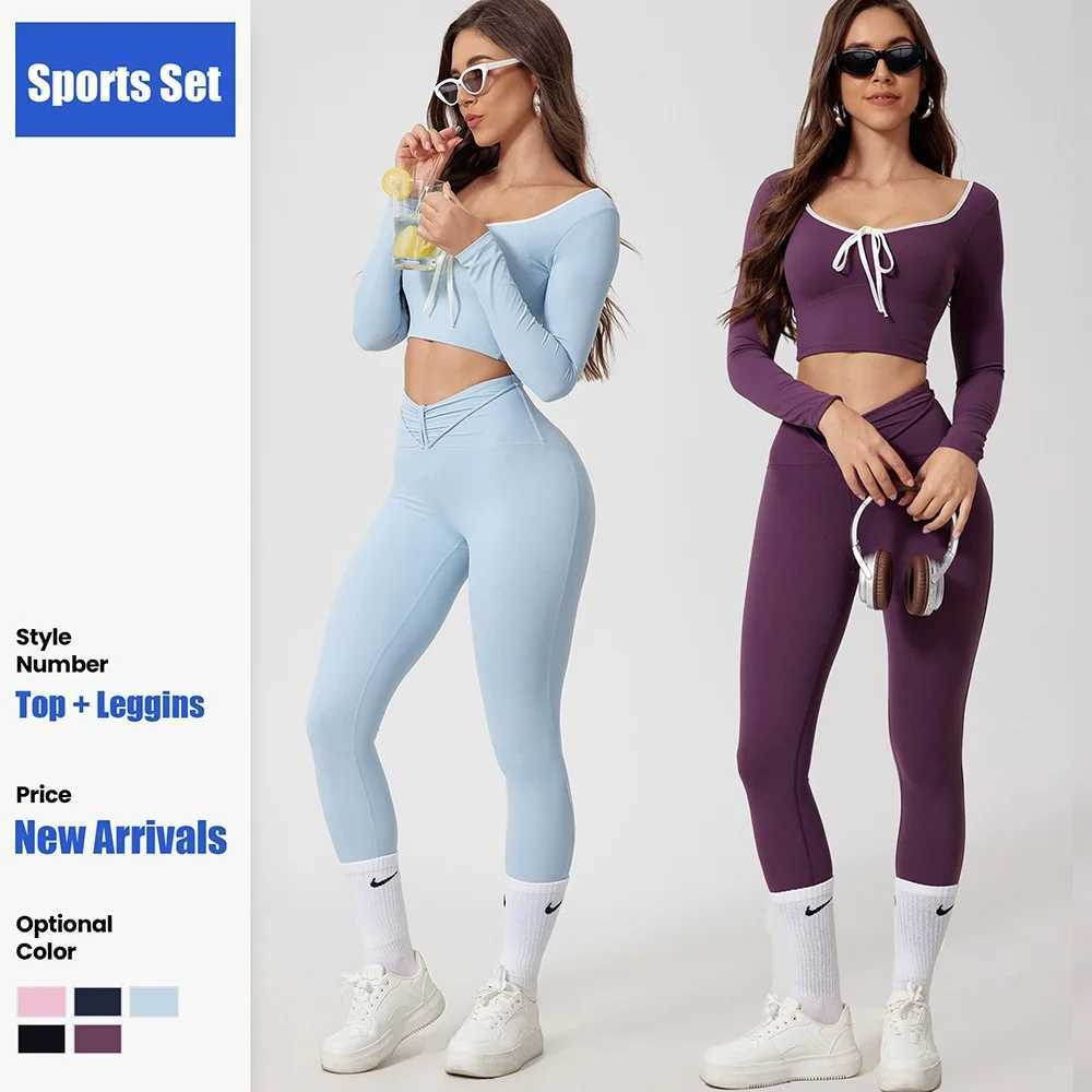 Cloud Hide Long Sleeve Yoga Suit Women Gym Fitness Set XS Sports Tracksuit Top Leggings Workout Pilates Outfits Running ClothesT251212-image-1088149578