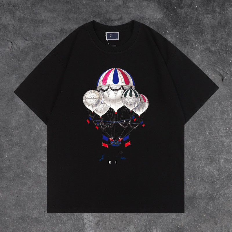 MINGJUEKI S-XL 2025new clothes summer new multi-color printed high-quality pure cotton men's and women's T-shirts couple short sleeves KI-