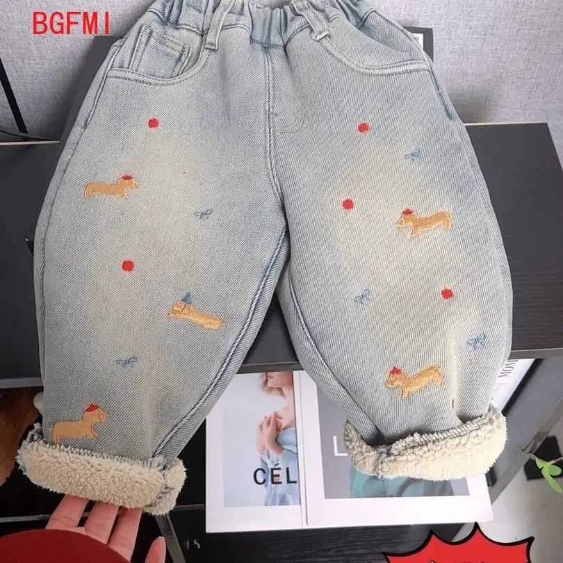 1-10 Y Childrens Velvet Jeans 2025 Korean Kids Autumn/Winter Plush Casual Baby Boys Pants Kids Boys Soft Thick Denirsm TrousersT251212-image-1088146857