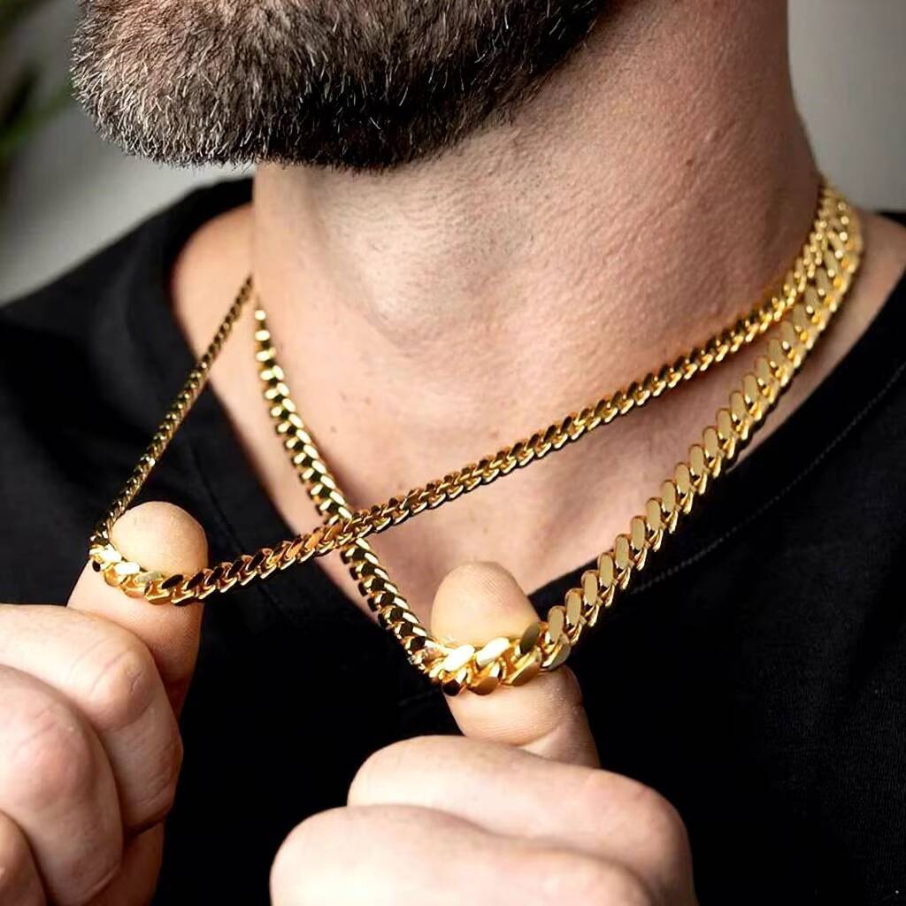 Trendy Custom Hip Hop 14K Solid Gold Cuban Chain Bracelet Glittering Iced Out Moissanite Diamonds Accessory