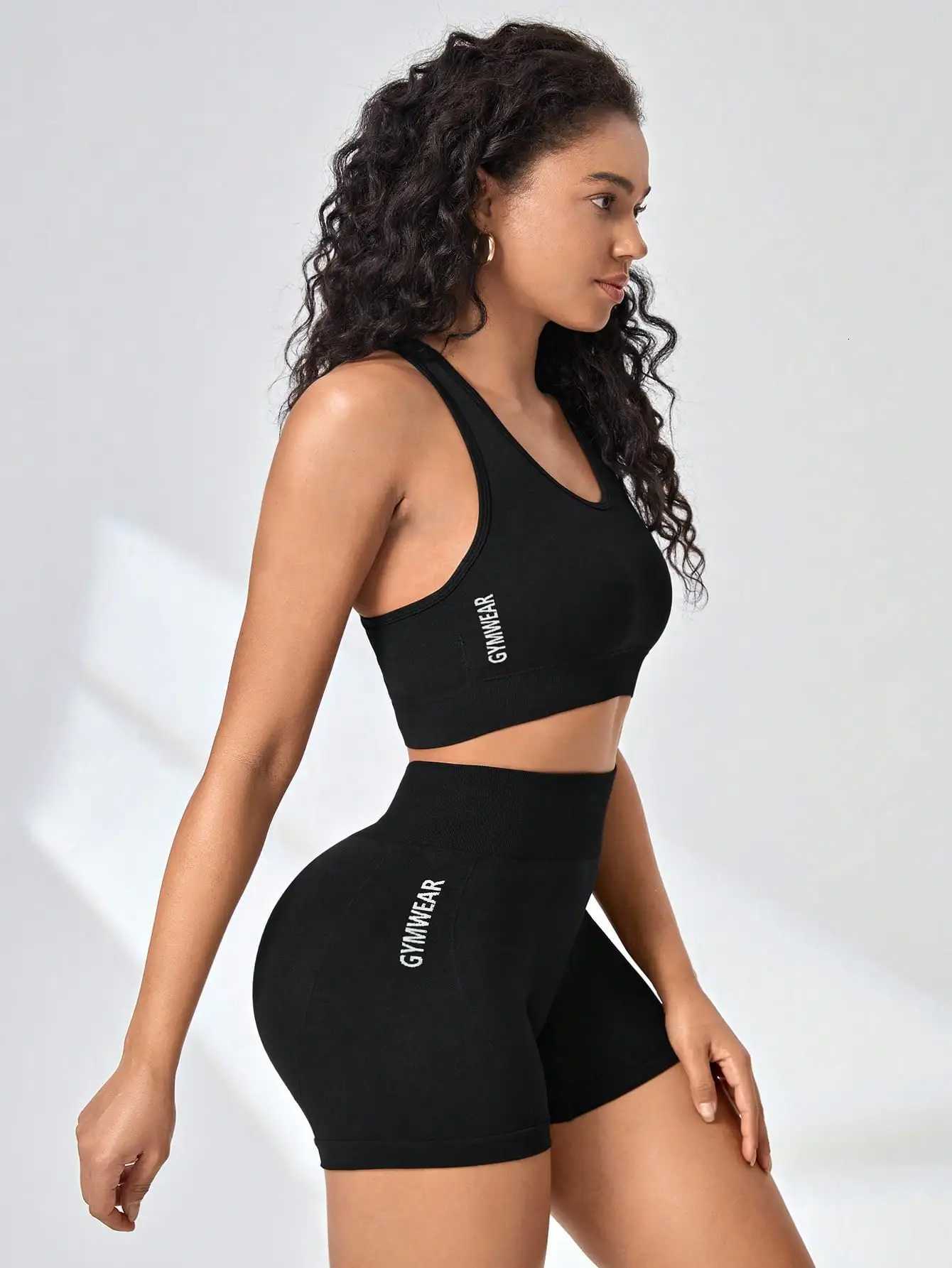 Women Yoga Set Bra Shorts Set Seamless Fitness Tracksuit Gym Running Shorts Sports Set Workout Shockproof Vest OutfitT251212-image-1088146286