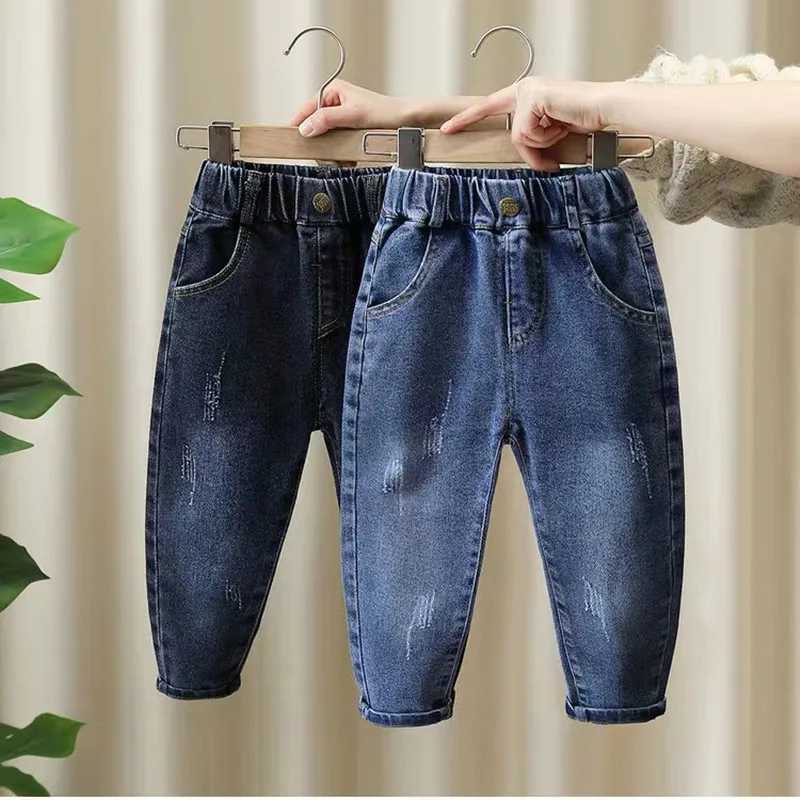 Boys Jeans Spring And Autumn New Childrens Slim Fit Feet Pants Versatile Style Casual Pant Trend For Small And Medium ChildrenT251212-image-1088149708