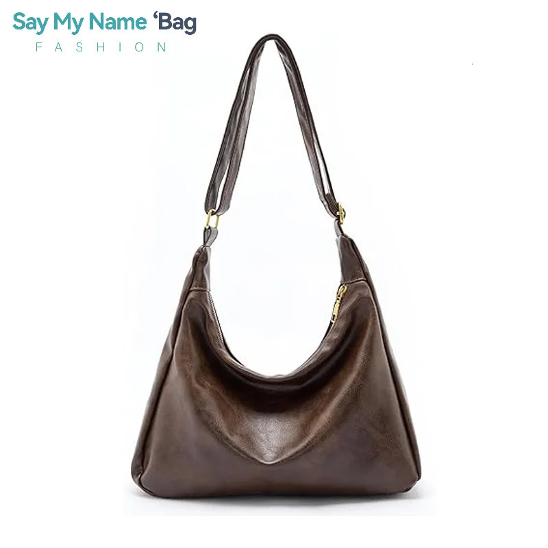 2025 Women Handbag Ultra Soft Foldable Stylish Slouchy Tote Purses Soft PU Leather Crossbody Bag Vintage Slouchy Bag with Zipper 251211