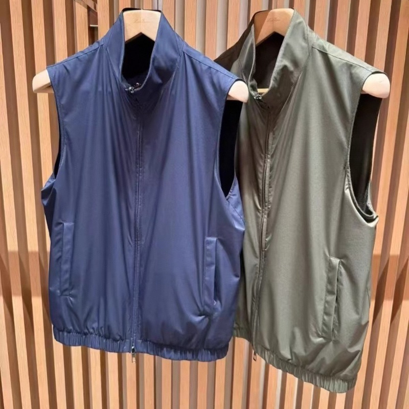 Luxury Designer Mens Wool Vest Europe and America Autumn and Winter Double Zipper Stand Collar Jacket L1289