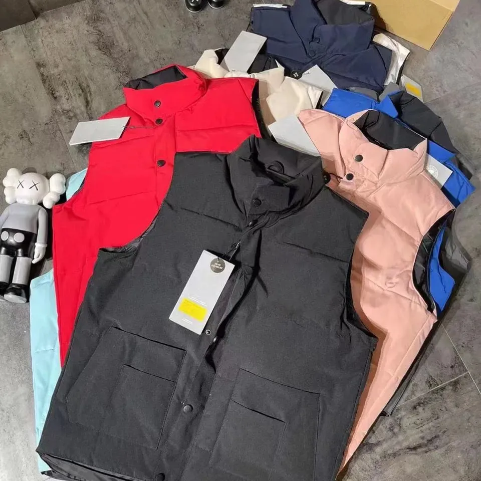 Men's puffer vest designer jacket gilet luxury down woman vest feather filled material coat graphite gray black white blue pop couple coat