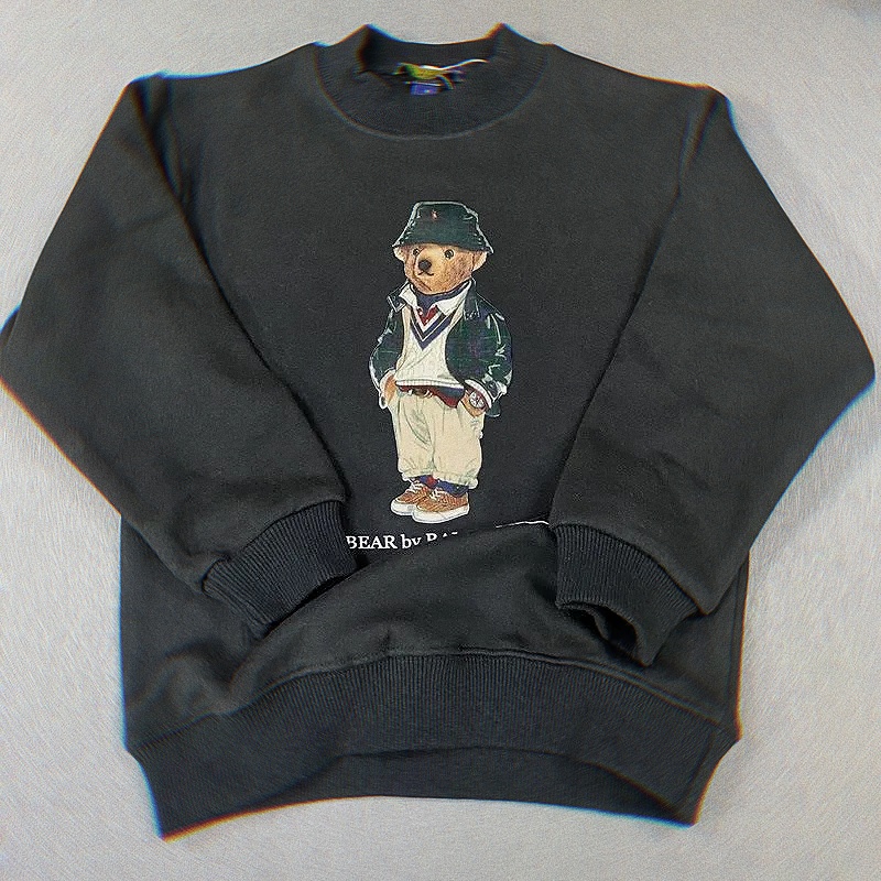 2026 New High Quality Designer Autumn Clothing Luxury Kids Baby Round Neck Sweaters Teddy Bear Clothes 8 Printed Boys Thin Fleece Sweatshirt Playglo