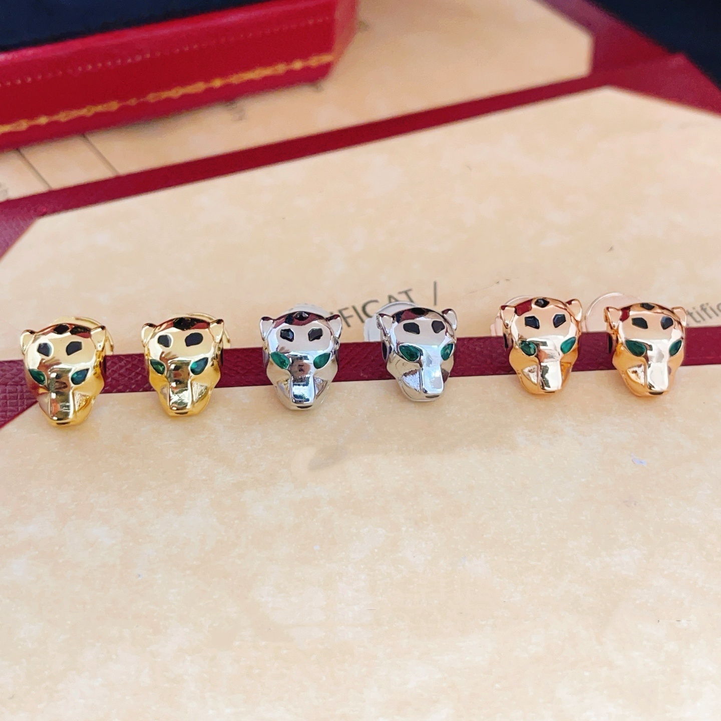 Earrings Designer Earrings Luxury Earrings Panther Head Stud Earrings Tone with Green Accents Animal Charm Fashion Jewelry for Women Party Daily Acc