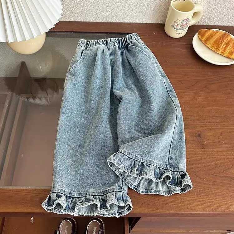 Girls jeans spring and autumn styles childrens casual loose wide leg pants baby autumn clothes versatile pantsT251212-image-1088153360