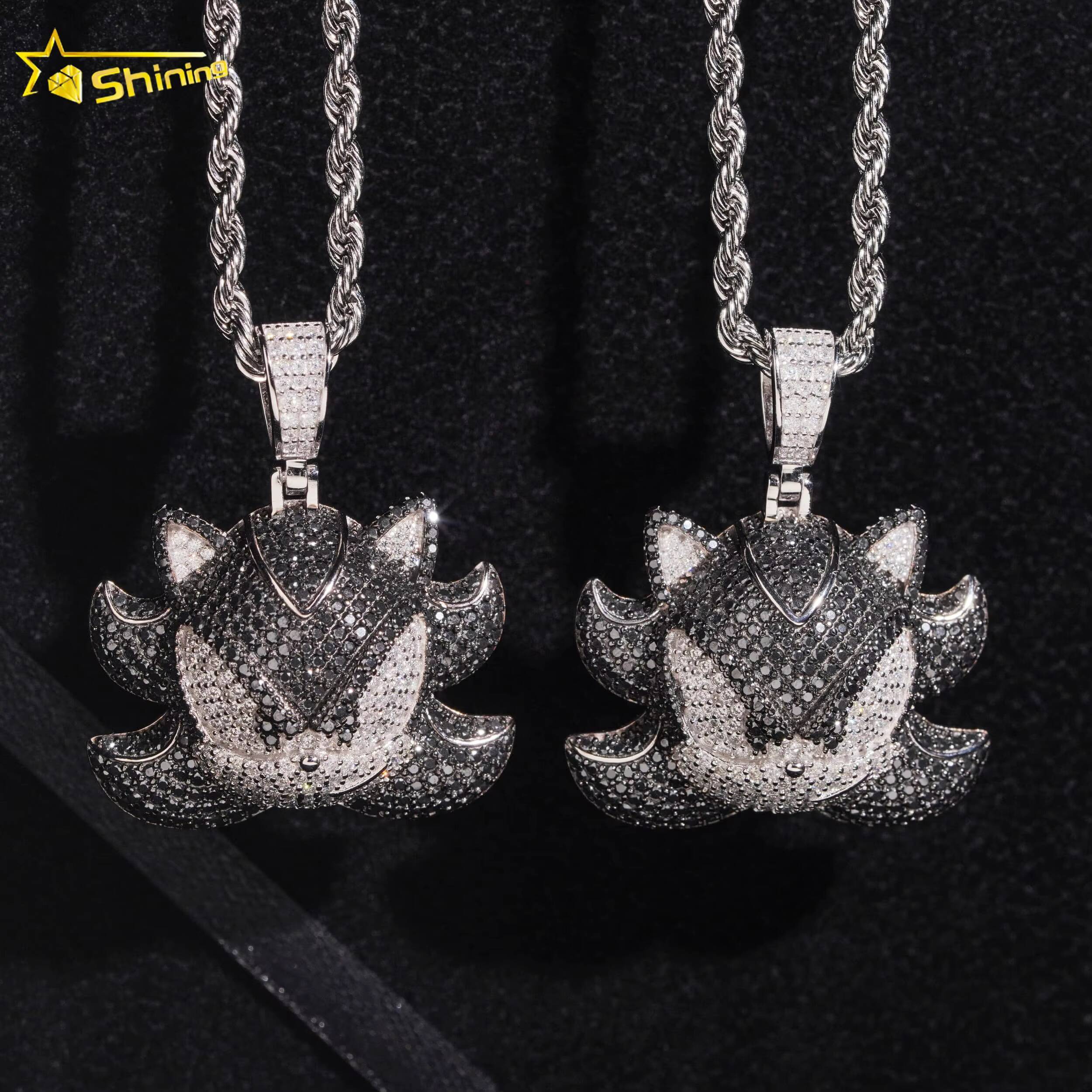 Iced Out Moissanite Cartoon Pendant Charms Hip Hop Jewelry GRA Certificated 925 Silver Custom Moissanite Pendant for Men