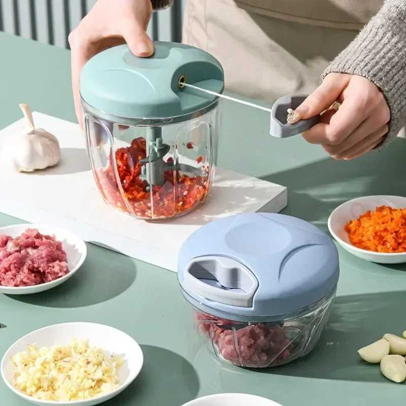 Crusher Vegetable Onion Cutter Kitchen Cooking Accessories 500/900ML Manual Meat Mincer Garlic Chopper Rotate GarlicPress H251212-image-1088185926