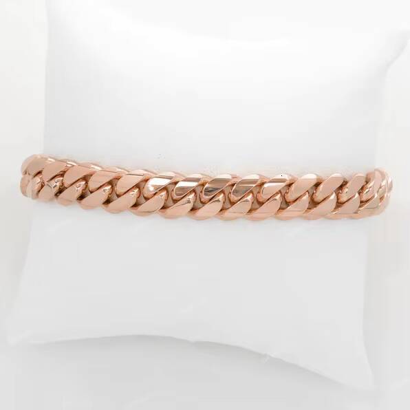 Custom 18K Solid Gold Cuban Chain Bracelet Hip Hop Cool Iced Out Moissanite Diamonds Unique Design