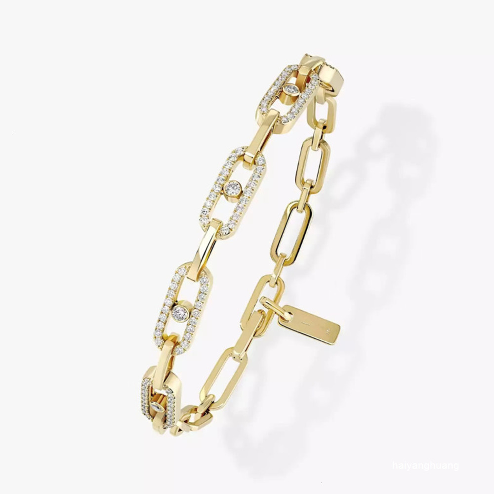 Charm Bracelets Bangle Bangle classic business fivediamond sliding chain bracelets for women 18k gold fashionable diamondencrusted couple bracelet g