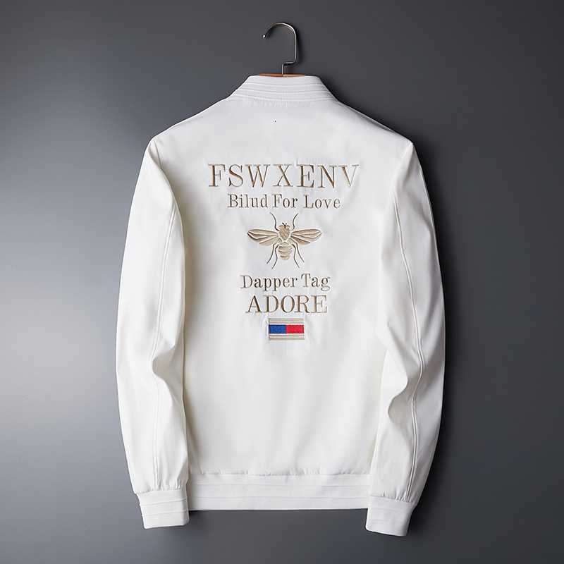 Men's Casual Spring and Autumn 2023 New Korean Version Baseball Jacket Top with Handsome Little Bee Embroidery hot-sale products Contact custom