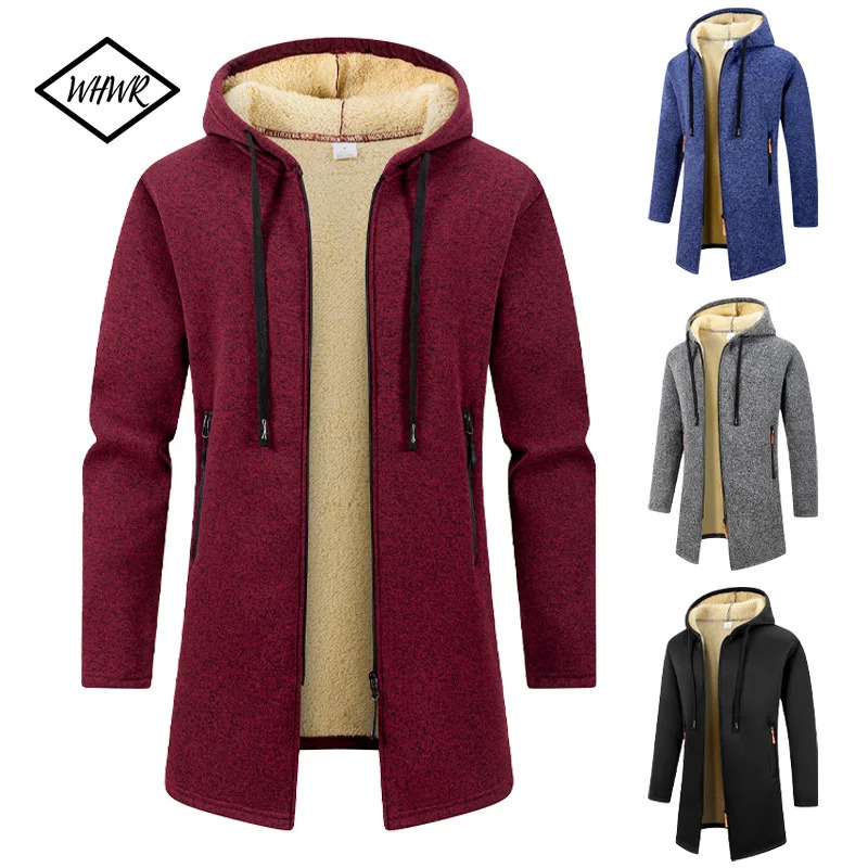 Mens Hoodies Winter Casual Solid Hooded ZipUp Fleece Sweatshirts Long Sleeve Hoodie Men Sweatshirt Streetwear Hoody Cardigan 251210