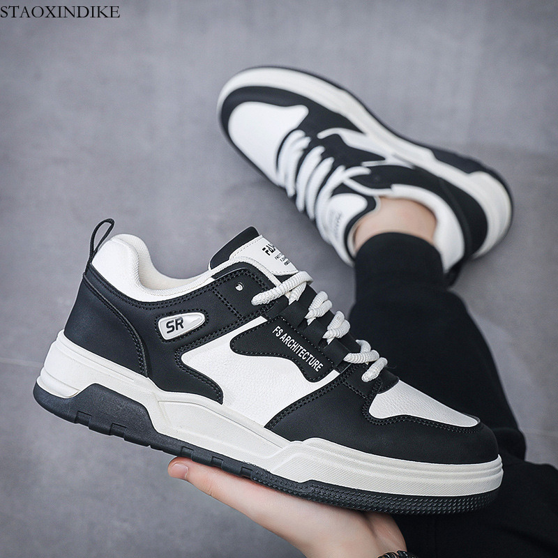 STAOXINDIKE 2024 New Men's Shoes Spring Hong Kong Style High-top Casual Shoes Trendy Versatile Thick-soled Shoes Men's Student Sports Tren