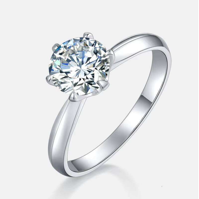 Wholesale Custom 925 Sterling Silver 1CT VVS GRA Certified Silicon Stone Diamond Jewelry Women's Wedding Ring