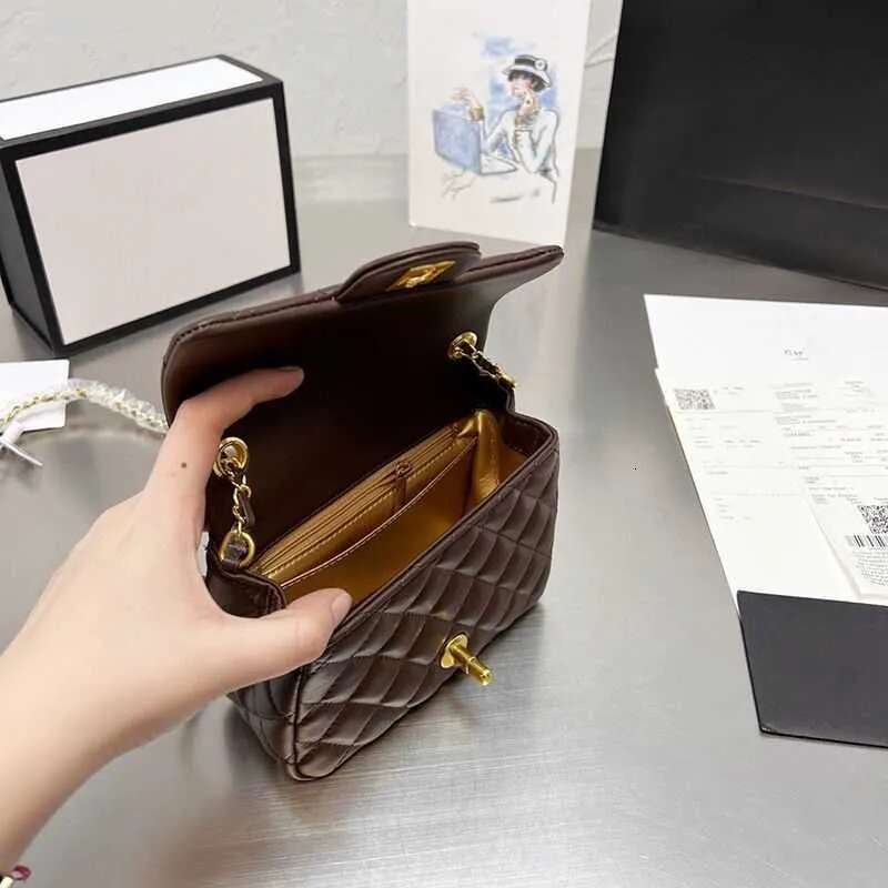 Designer Luxury classic Gold Ball Woc Chain Flap soft lambskin Leather Shoulder Bag Handbag 20cm mini purse17cm Turn Lock Crossbody cc