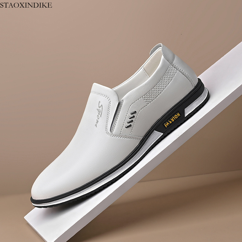 STAOXINDIKE staoxindike 2025 spring and autumn large size mens british style leather shoes mens white slipon leather shoes mens casual shoes for aut