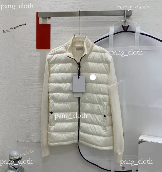 Winter Men jacket puffer Jackets Wool Knitted windbreaker Down Padding Patchwork Zipper up Cardigan Man Autumn Fashion coats designer women down cec