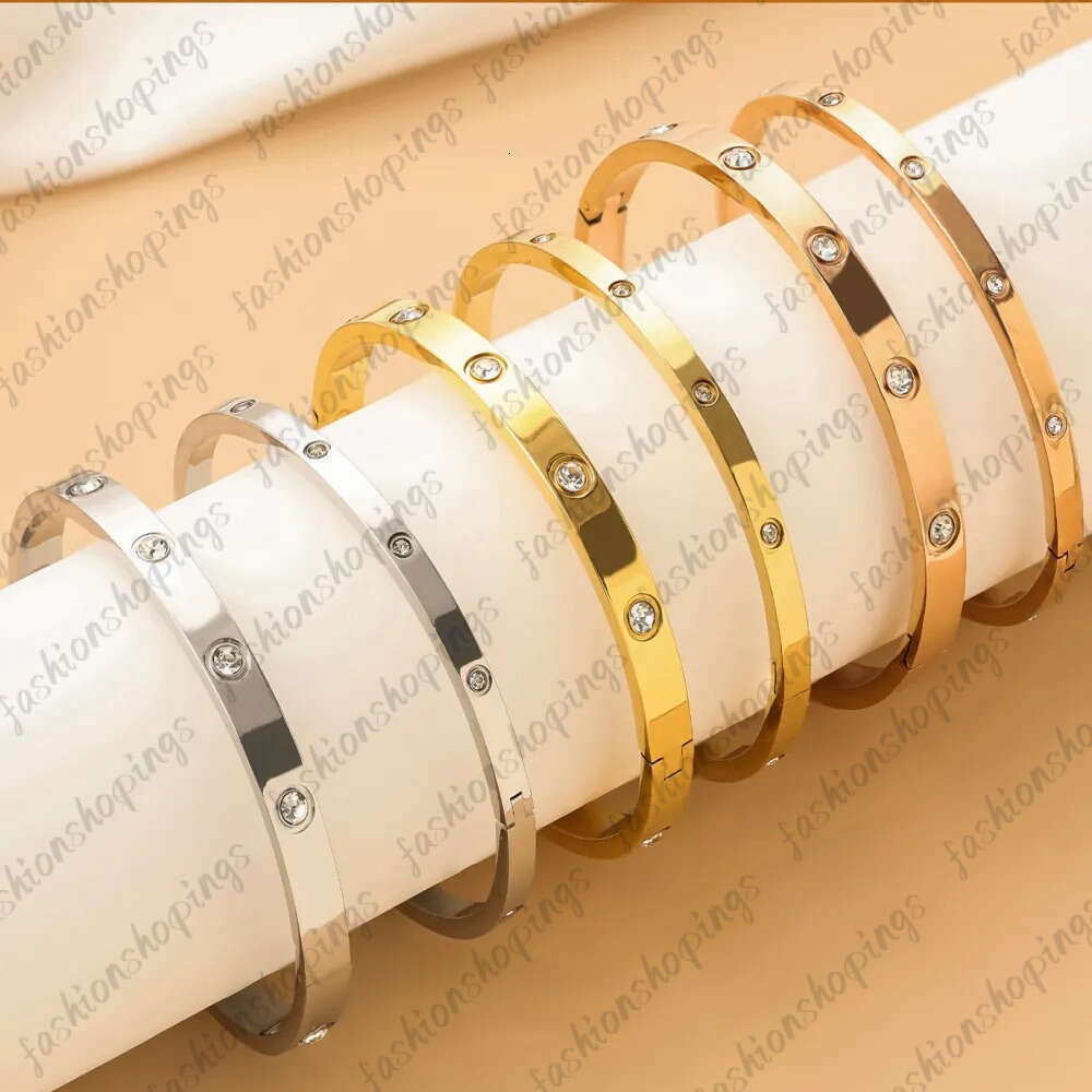 Designer Bracelet Luxury Bracelets Jewelry Charm Bangle Sier Gold Rose Stainless Steel Jewellery Diamond Braclet Love Braceletes Free Shipping 8Ac