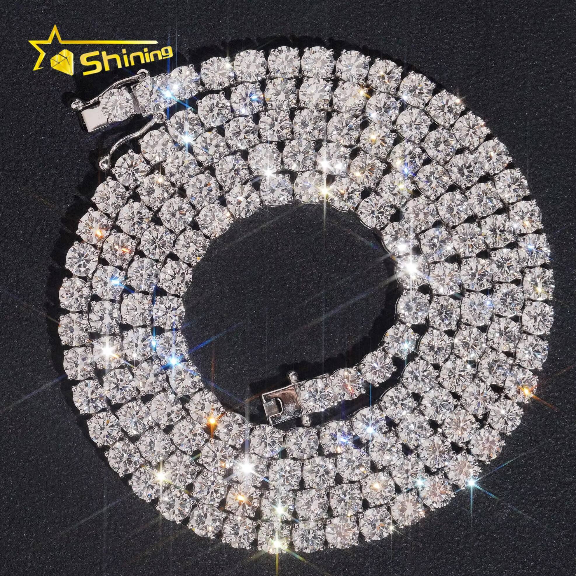 Custom Made Luxury Jewelry 10K White Gold 35MM VVS1 Lab Grown Diamond Tennis Chain Necklace