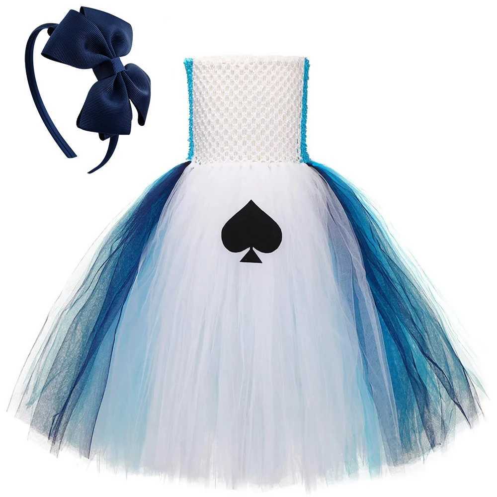 Princess Alice Costumes for Girls Long Fancy Tutu Dress with Hairbow Kids Christmas Halloween Outfit Princess New Year Ball Gown X251212