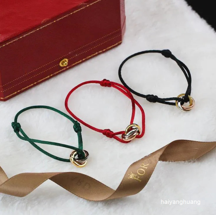 Charm Bracelets Bangle Mens womens bracelet designer bracelet Fashion Trinity bracelet 316L Stainless Steel Trinity ring string Bracelet three Rings