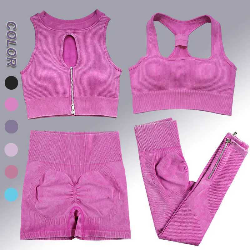 Yoga Suit High Waist Leggings Running Training Tights Sports Outfits Long Sleeve Crop Top Bra Seamless Fitenss Set Fitness WearT251212-image-1088146148