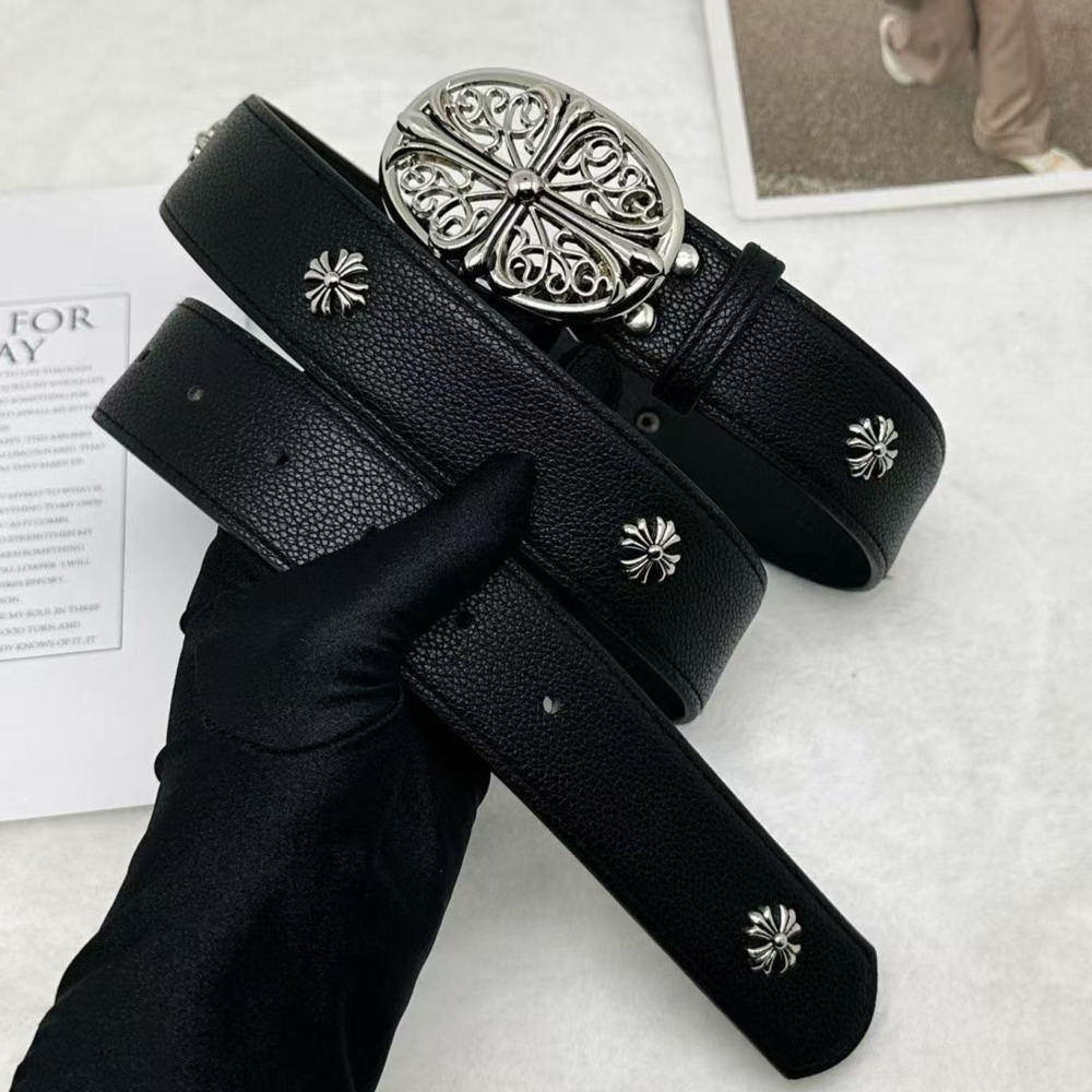Belts Chrome belts men and women designer belts genuine leather belts luxury cross rivet letter belts fashion classic Vintage metal skull