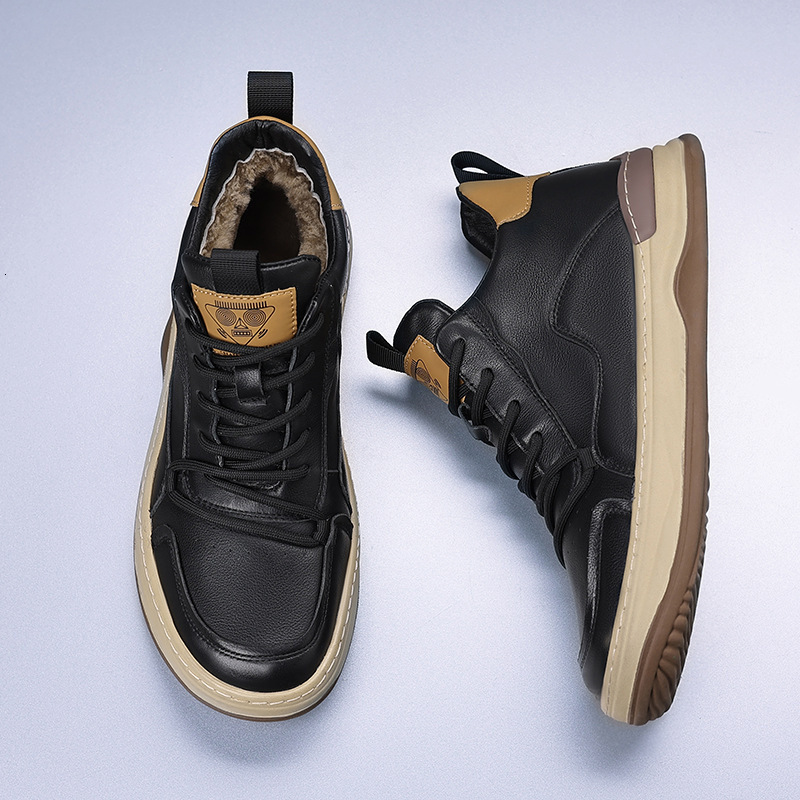 Fashion top cowhide men's casual sports shoes for winter high-quality genuine leather waterproof wear-resistant and warm designer boots