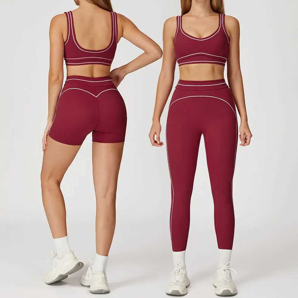 Yoga Suit Women Tracksuit Sports Bra High Waist Legging Shorts Outfit Gym Set Fitness Running Workout Clothes Push Up SportswearT251212-image-1088146368