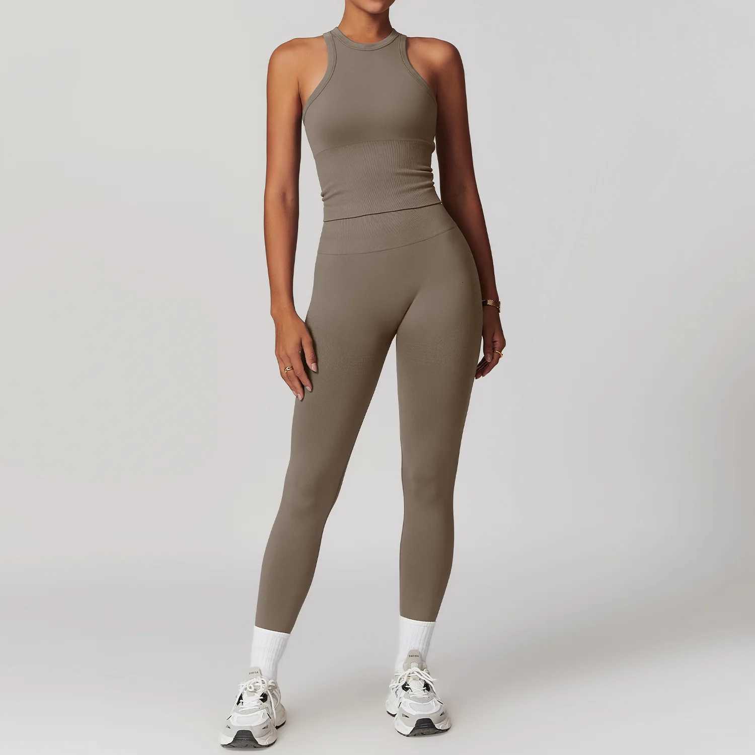 Yoga Sport Set Women Seamless Crop Top Bra High Waist Leggings Fitness Suit Comfort Elastic Sportsuit Workout Outfit Gym ClothesT251212-image-1088146813