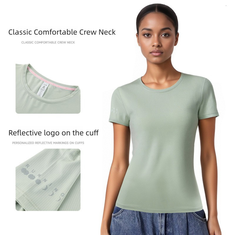 Sports T shirt for Women Summer Short Sleeve Yoga Wear Quick-dry Top for Running Cycling Training and Fitness Clothing free shipping
