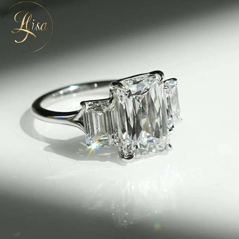 Custom VVS Lab Grown Diamond Engagement Ring Popular in White Gold 925 Silver Fine Womens Jewelry