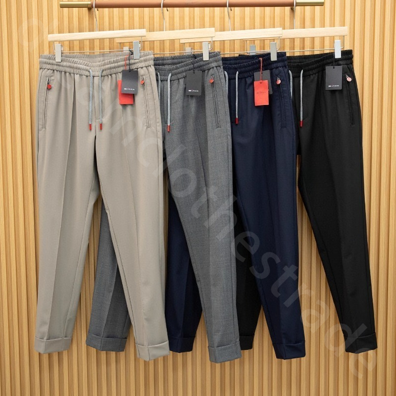 Luxury Designer Men Pants kiton Solid Color Business Wool Thin Casual Pants K1289