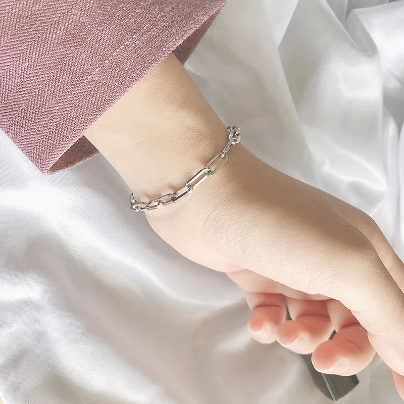 S925 Sterling silver retro cross bracelet Korean fashion pop personality chain female accessory 251210