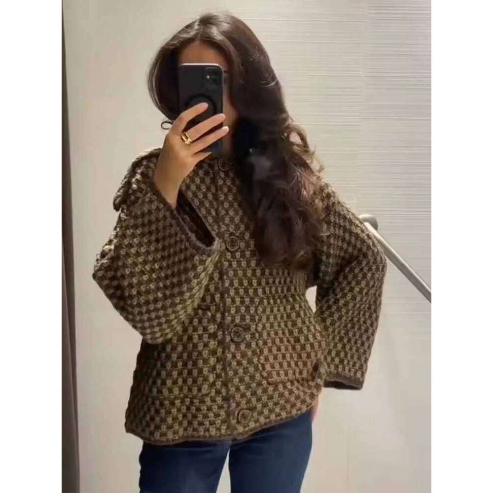 Designer Clothes Chic Fashion Knitted For Women Autumn Winter Long Sleeve Single Breasted Short Coats High Street Casual New Jackets Hot Selling