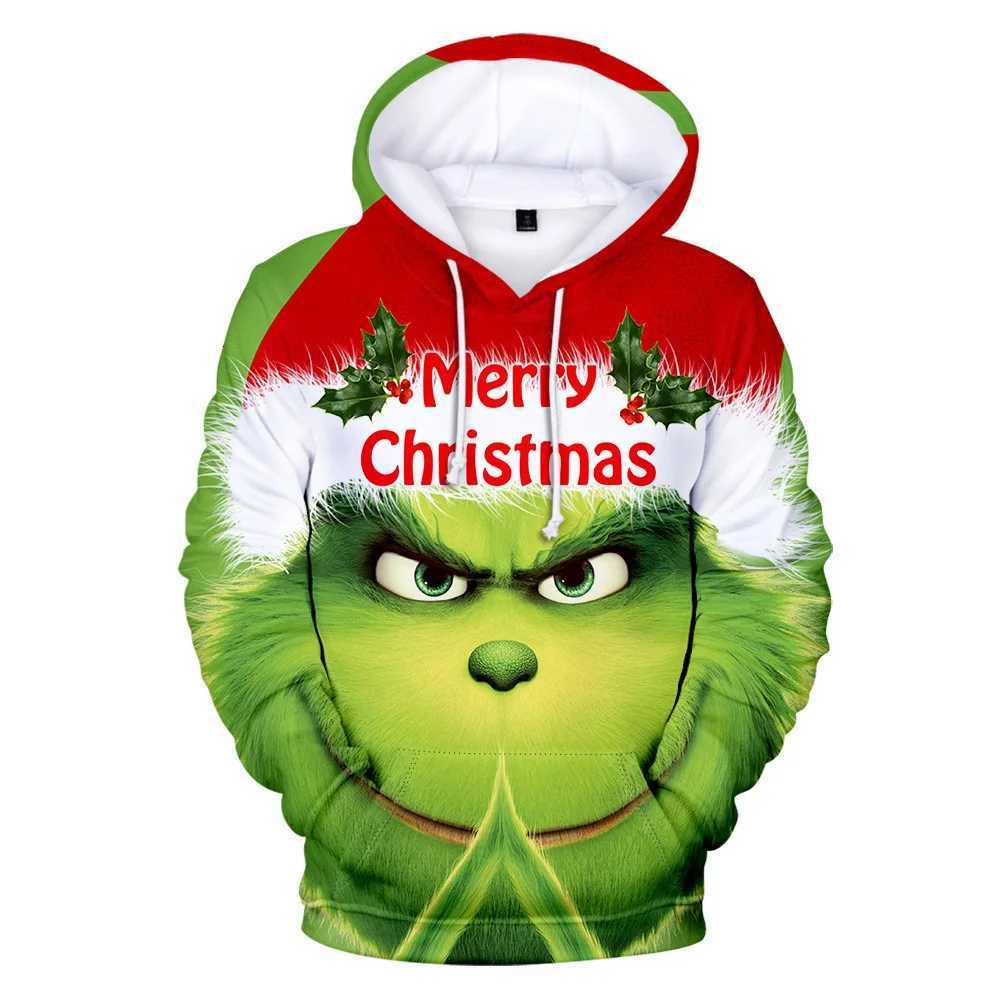 Christmas Theme Cute Cartoon Character Hoodies For Men Autumn Winter Daily Casual Long Sleeve Hooded Tops Harajuku Y2K Pullovers W251211