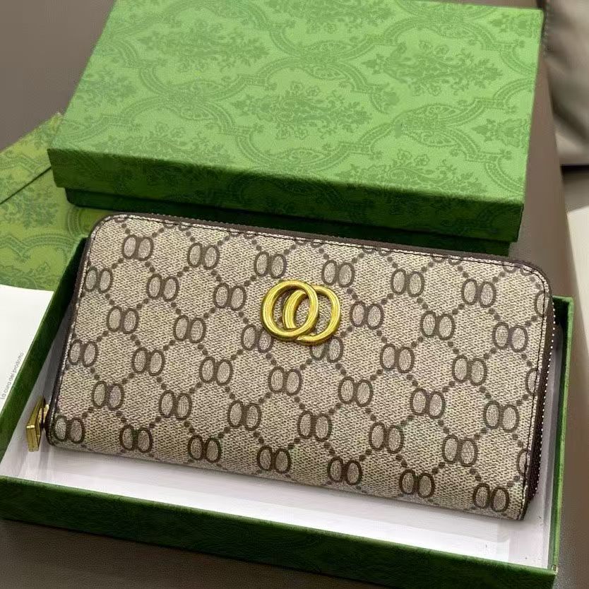 Portefeuille de luxe en cuir pour hommes et femmes, porte-cartes, sacs en métal, motif de litchi, bouton imprimé fleur, cartes de crédit, porte-m