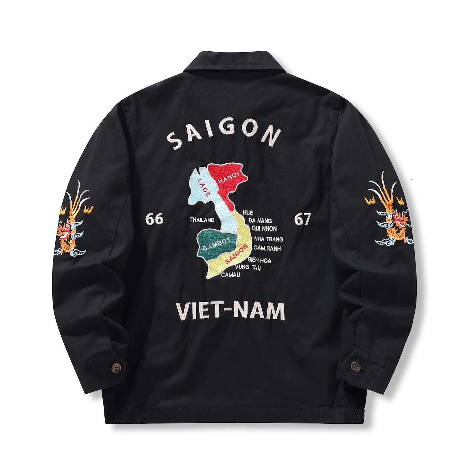 1960s Vietnam War Sukajan Vntage Tokyo Windbreaker Retro Bomber Work Tiger Japanese VIETNAM y Map Souvenir Jacket Men 251210