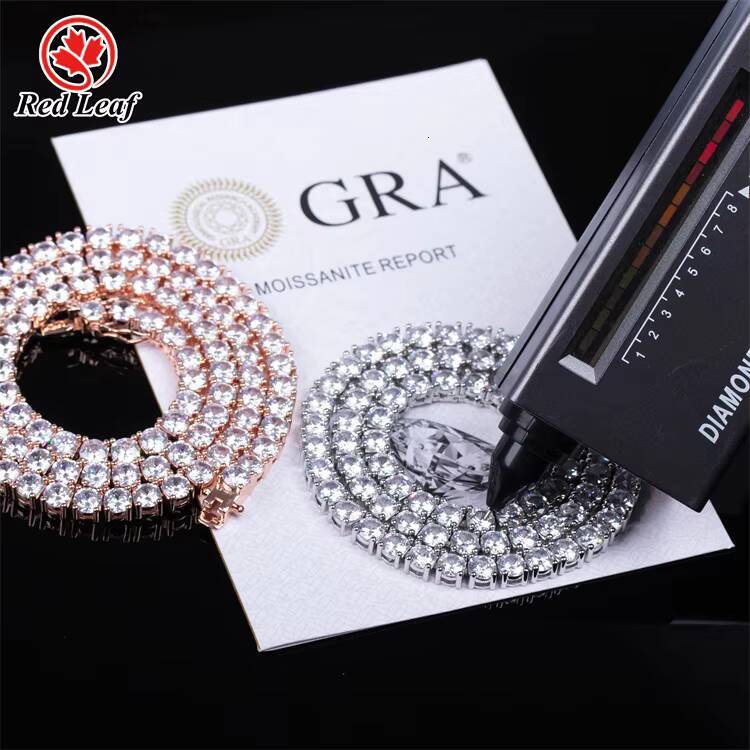 Redleaf Cheapest Price Hip Hop 925 Sterling Silver 2mm 3mm 4mm 5mm 65mm VVS Moissanites Diamond Necklace Moissanite Tennis Chai