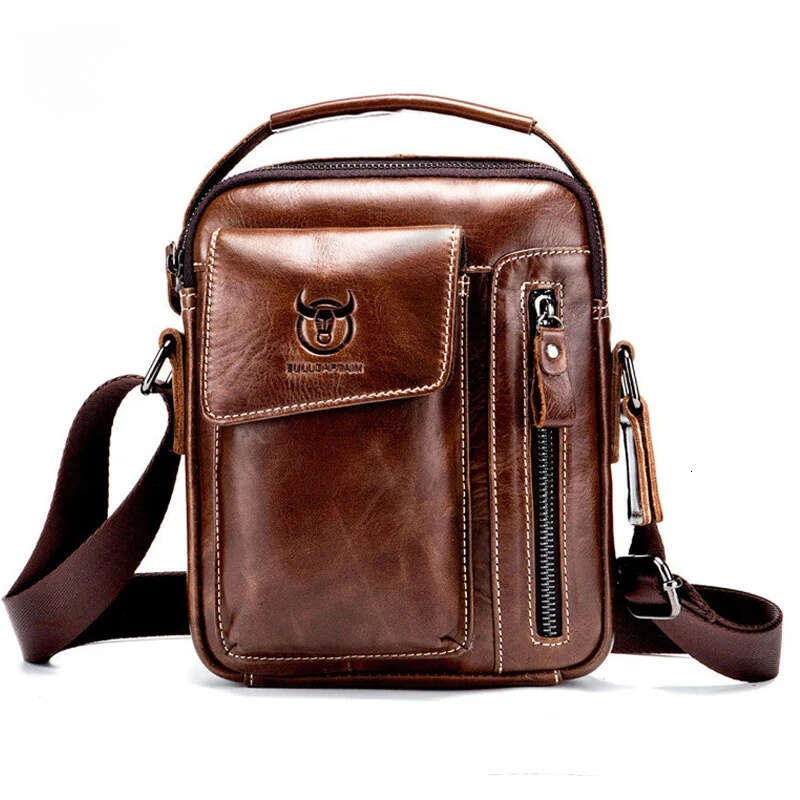 New Genuine Leather Men S Crossbody Shoulder Bag Vintage Cowhide Messenger Bag For Male Small Casual Handbag High Quality Luxury Bag