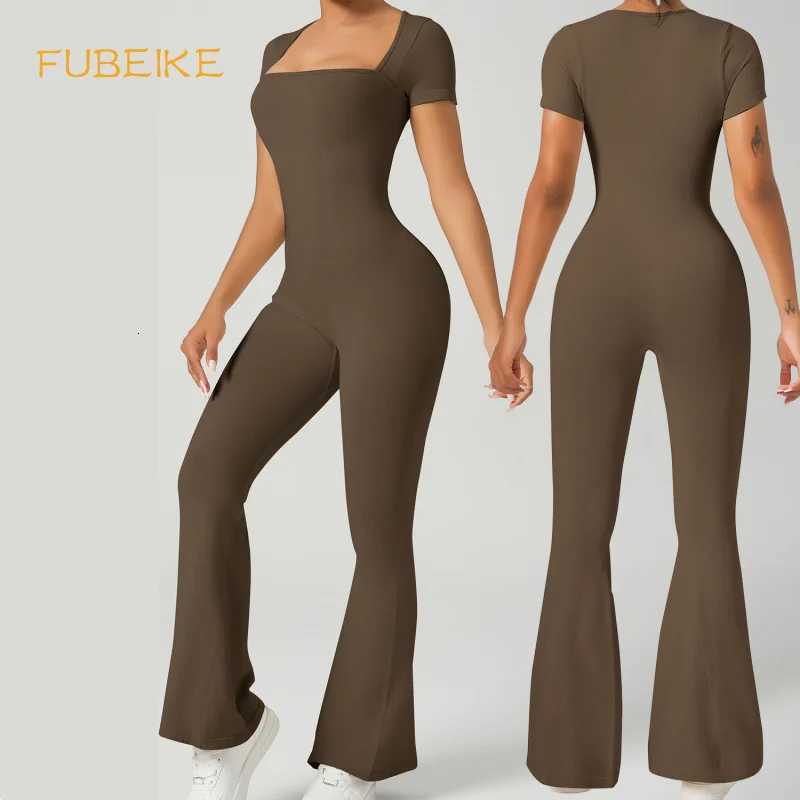 FUBEIKE One-Piece Bodysuit High Waist For Girls Fitness Workout Running Slim Fit Yoga Clothes sports Woman Gym SweatsuitT251212-image-1088145504